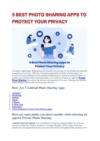 5 Best Photo Sharing App to Protect Your Privacy