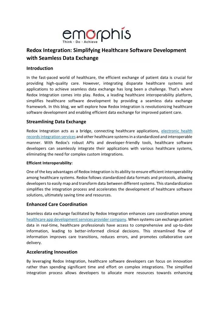 redox integration simplifying healthcare software