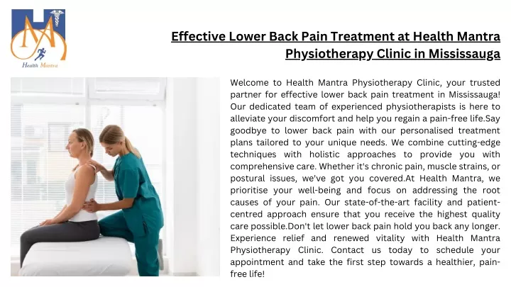 effective lower back pain treatment at health