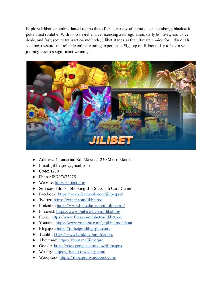 explore jilibet an online based casino that