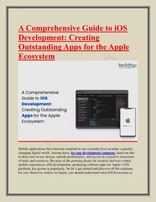 a comprehensive guide to ios development creating