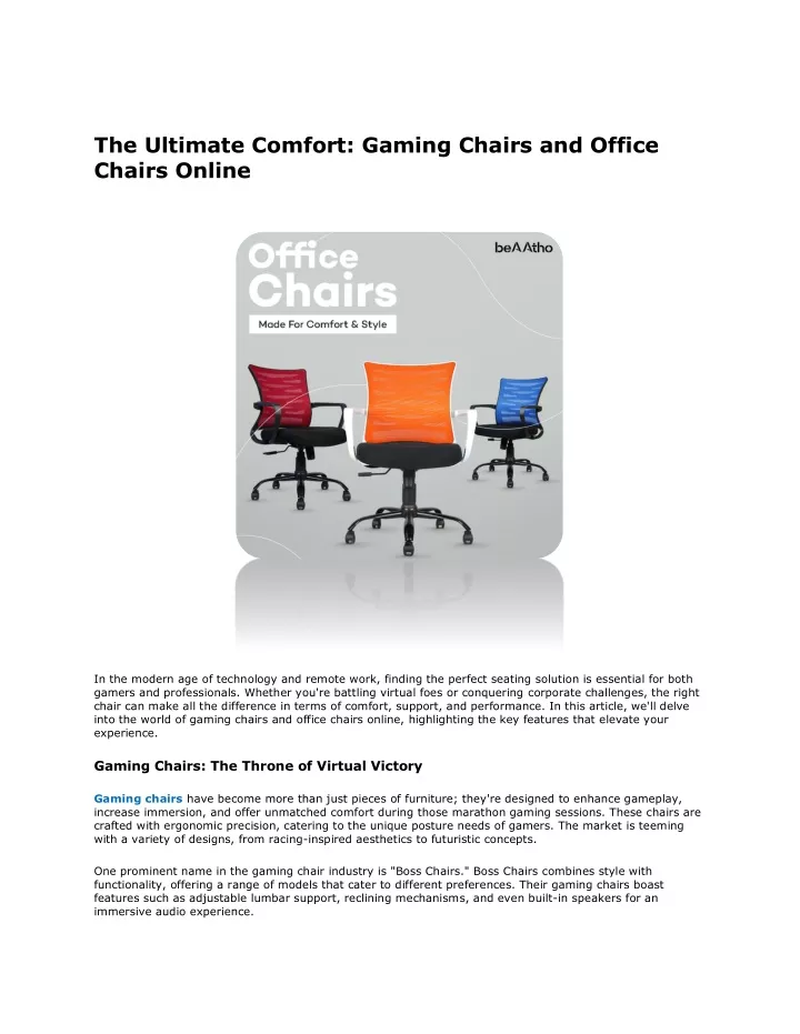 the ultimate comfort gaming chairs and office