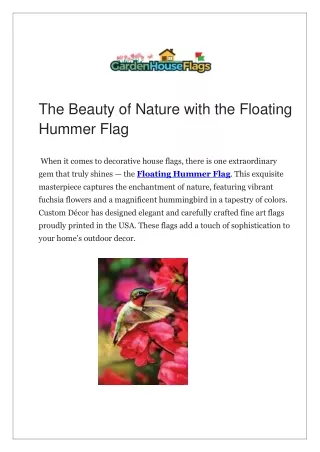 Elevate Your Garden with the Floating Hummer Flag
