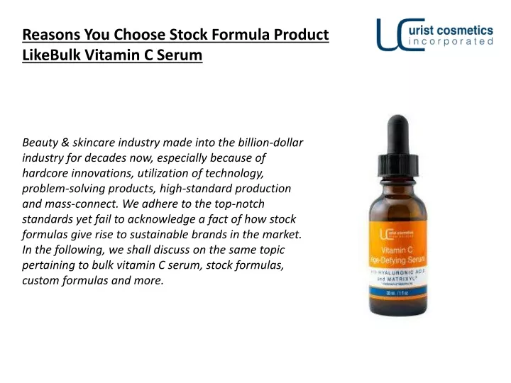 reasons you choose stock formula product likebulk