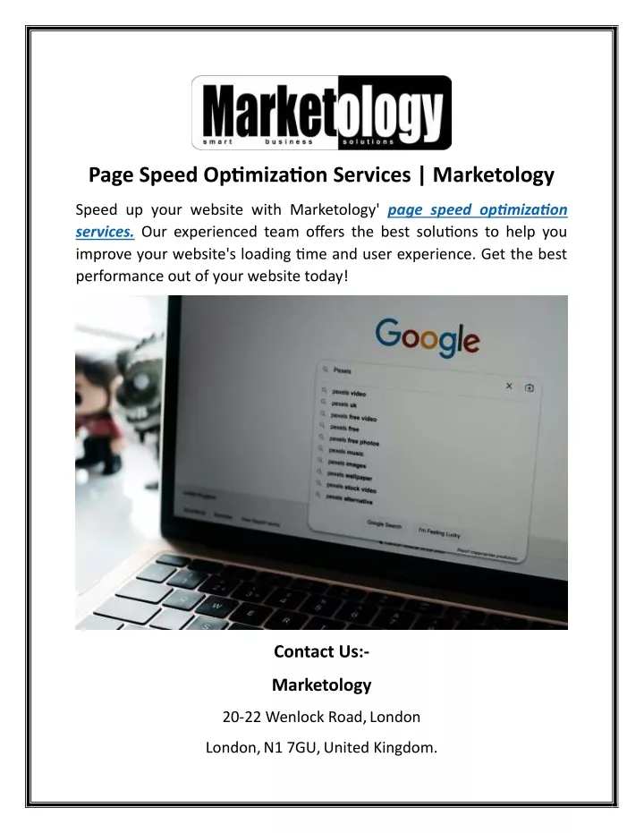 page speed optimization services marketology