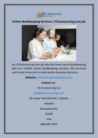 Online Bookkeeping Services  P2outsourcing.com.ph