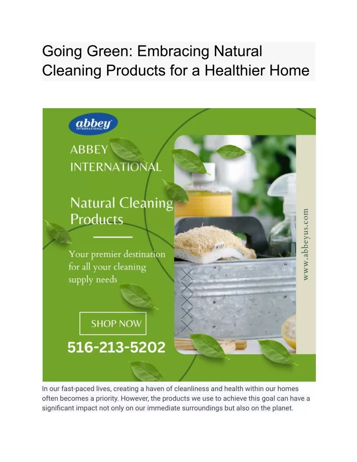 going green embracing natural cleaning products