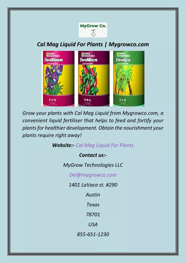 cal mag liquid for plants mygrowco com