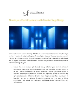 elevate your event experience with creative stage