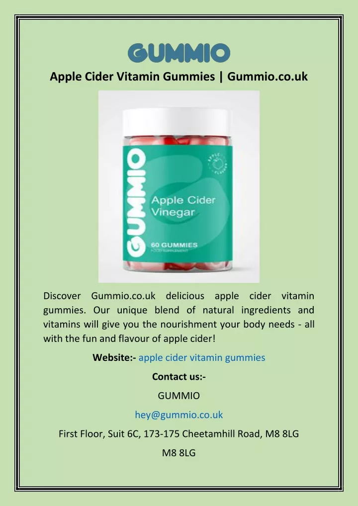 apple cider vitamin gummies gummio co uk