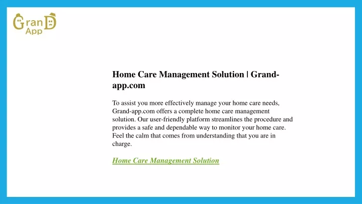 home care management solution grand