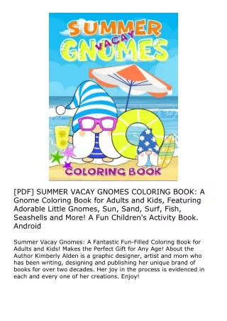 [PDF] SUMMER VACAY GNOMES COLORING BOOK: A Gnome Coloring Book for Adults and Ki