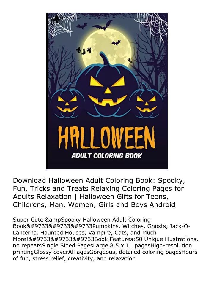 download halloween adult coloring book spooky