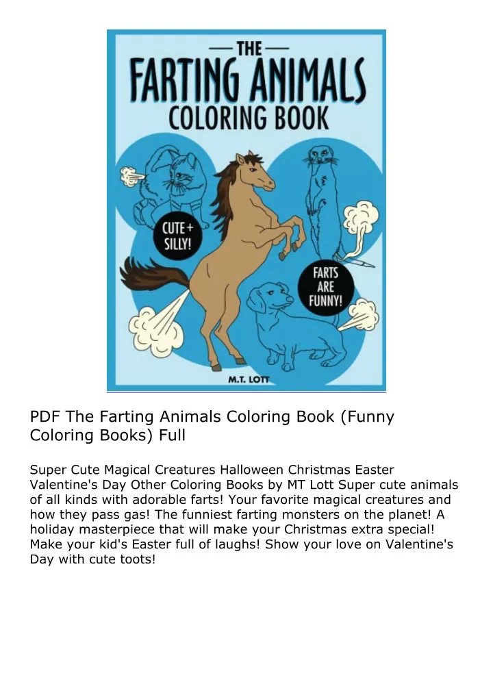 pdf the farting animals coloring book funny