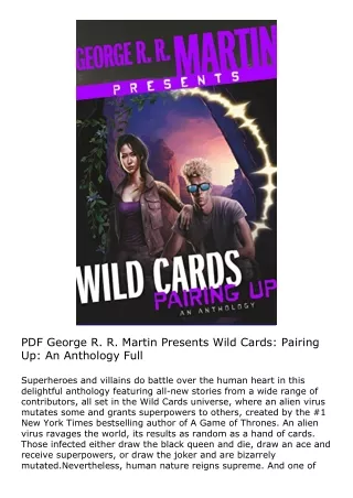 PDF George R. R. Martin Presents Wild Cards: Pairing Up: An Anthology Full