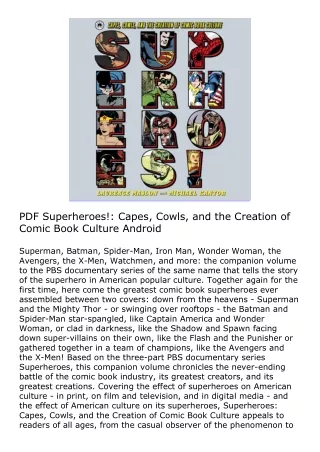 PDF Superheroes!: Capes, Cowls, and the Creation of Comic Book Culture Android