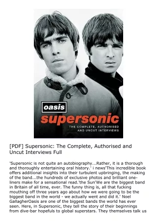 [PDF] Supersonic: The Complete, Authorised and Uncut Interviews Full