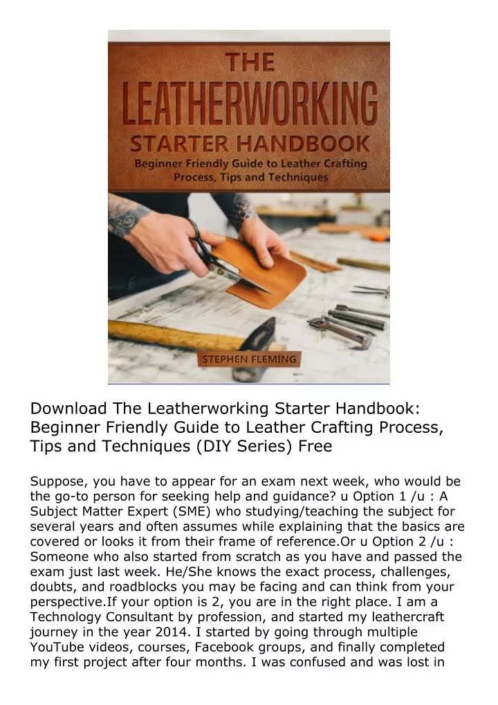 download the leatherworking starter handbook
