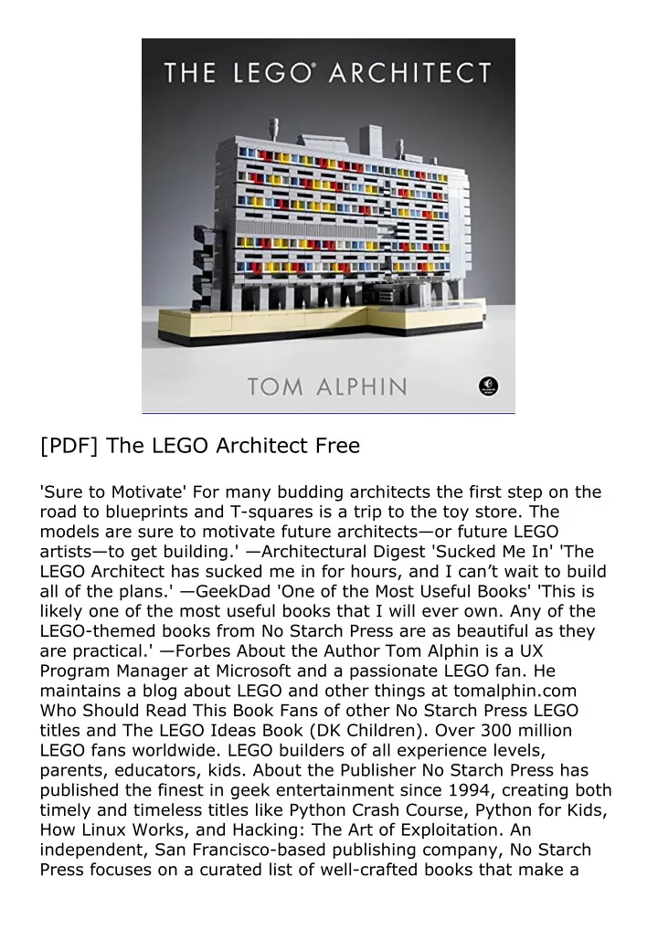 pdf the lego architect free