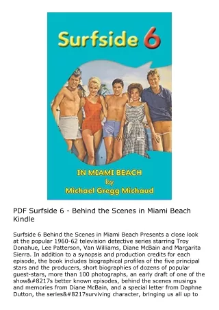 PDF Surfside 6 - Behind the Scenes in Miami Beach Kindle