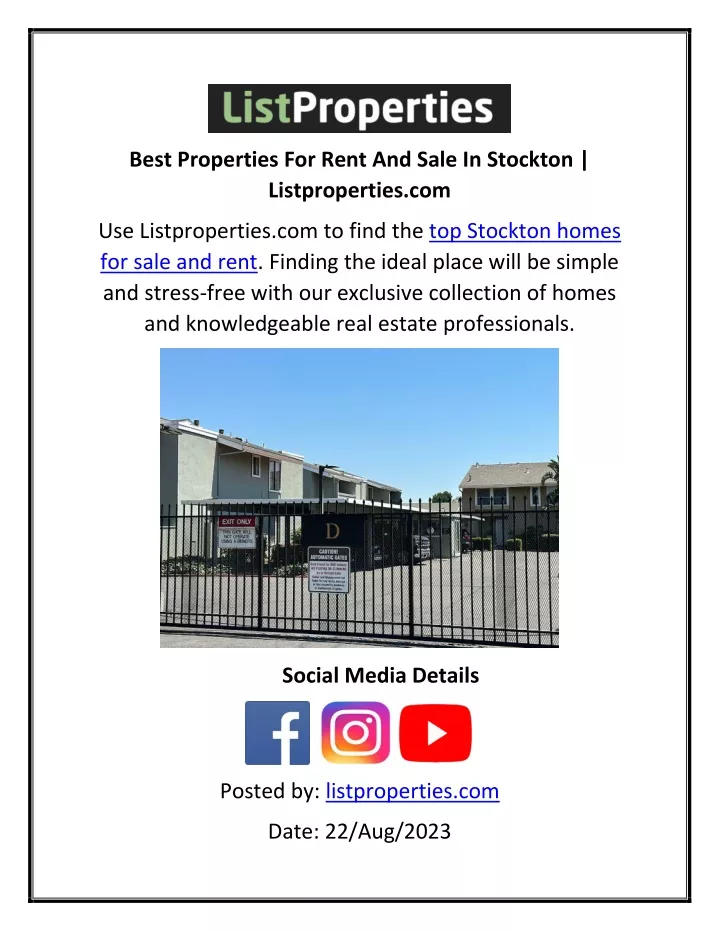 best properties for rent and sale in stockton