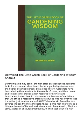 Download The Little Green Book of Gardening Wisdom Android