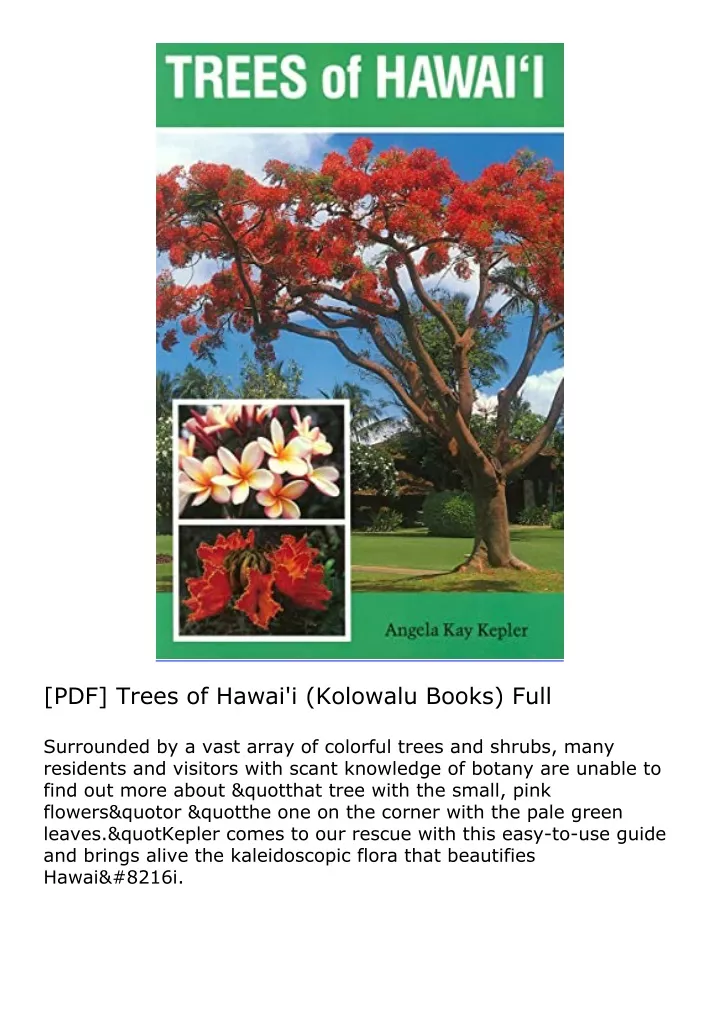 pdf trees of hawai i kolowalu books full