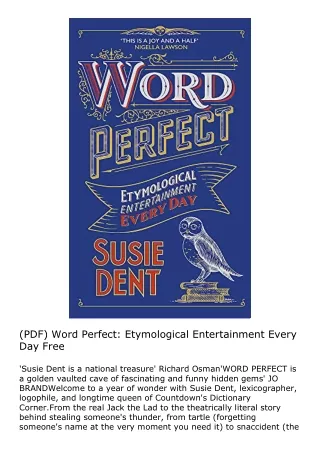 (PDF) Word Perfect: Etymological Entertainment Every Day Free