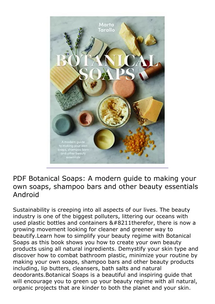 pdf botanical soaps a modern guide to making your