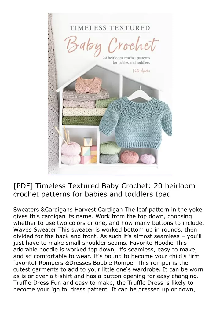 pdf timeless textured baby crochet 20 heirloom
