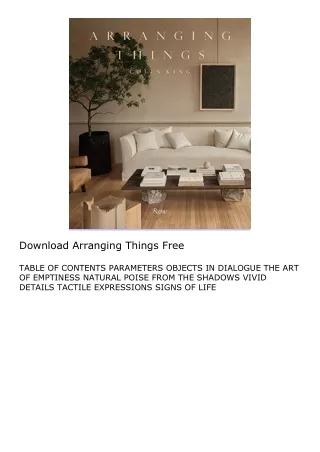 Download Arranging Things Free