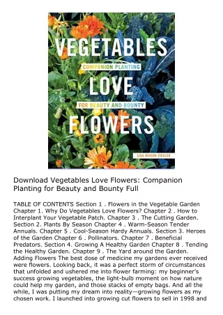 Download Vegetables Love Flowers: Companion Planting for Beauty and Bounty Full