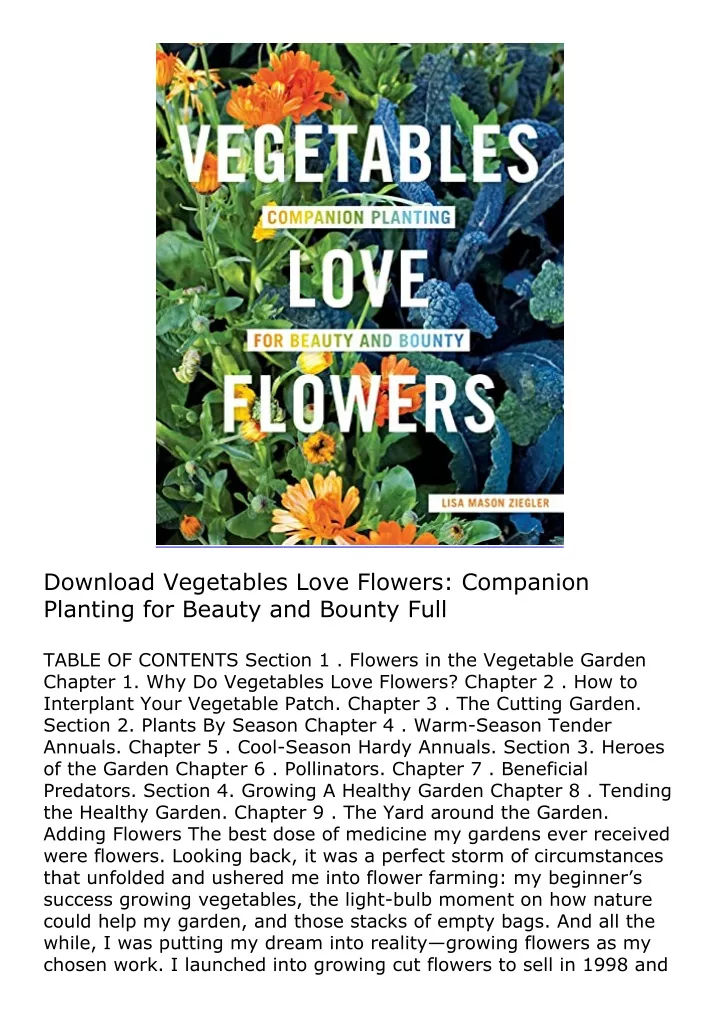 download vegetables love flowers companion