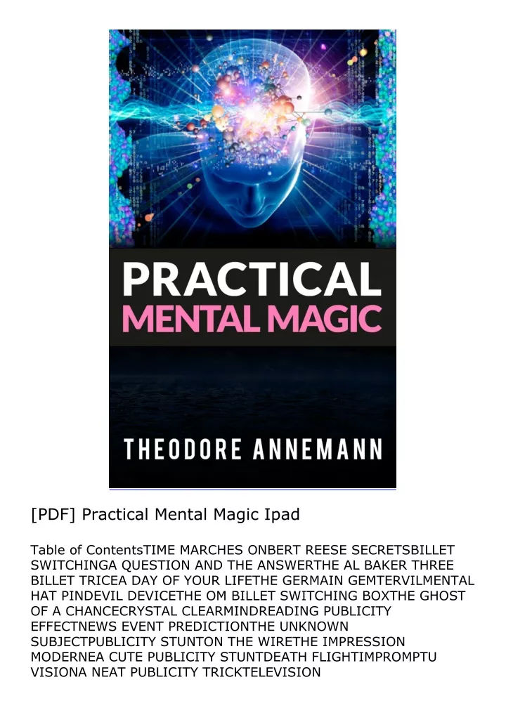 pdf practical mental magic ipad