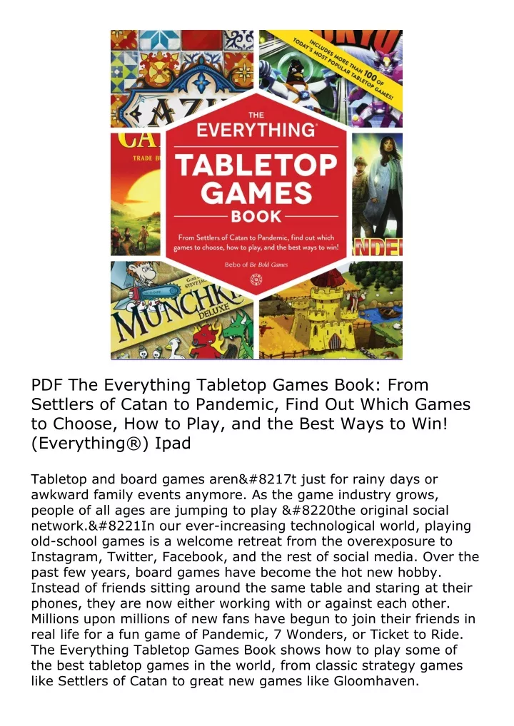 pdf the everything tabletop games book from