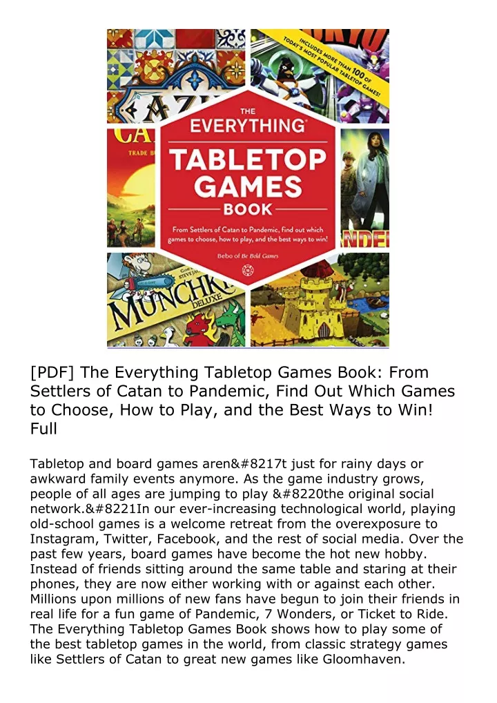 pdf the everything tabletop games book from