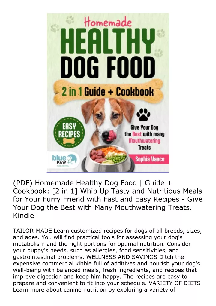 pdf homemade healthy dog food guide cookbook