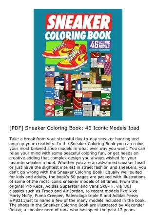 [PDF] Sneaker Coloring Book: 46 Iconic Models Ipad