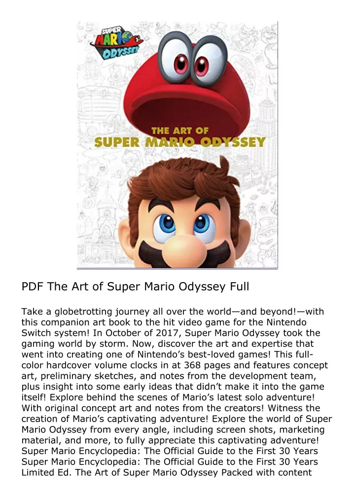 pdf the art of super mario odyssey full