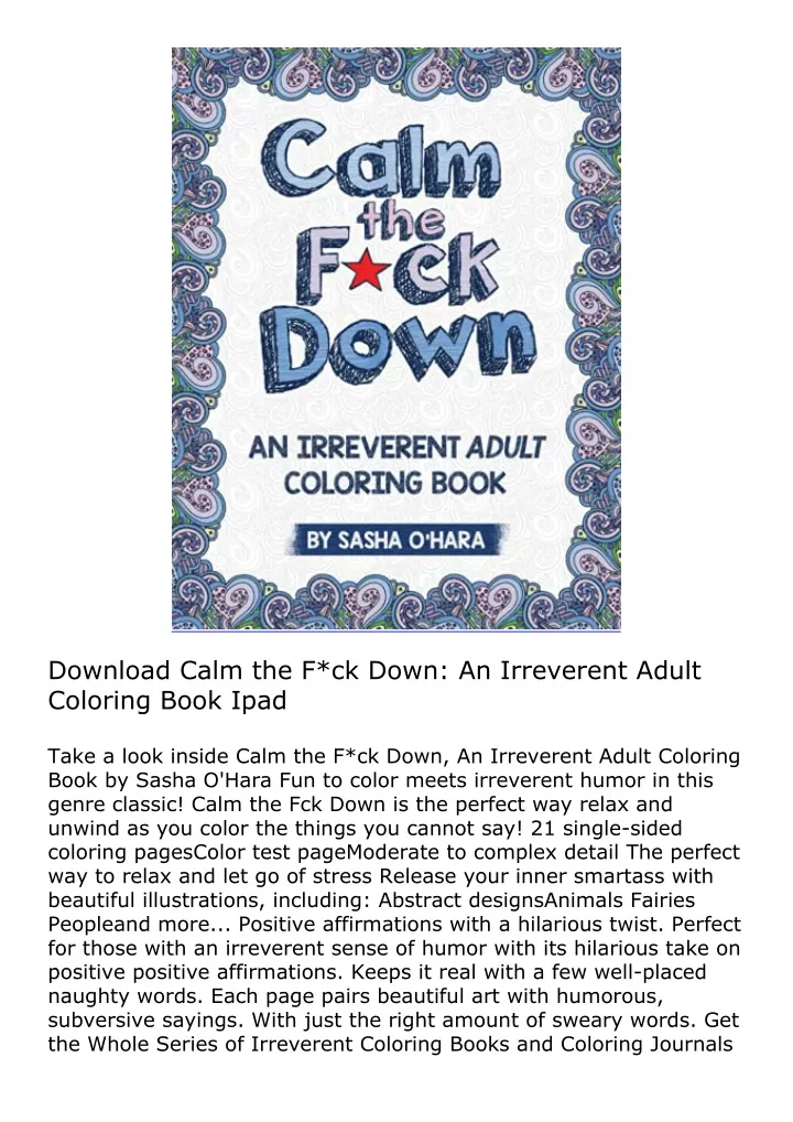 download calm the f ck down an irreverent adult