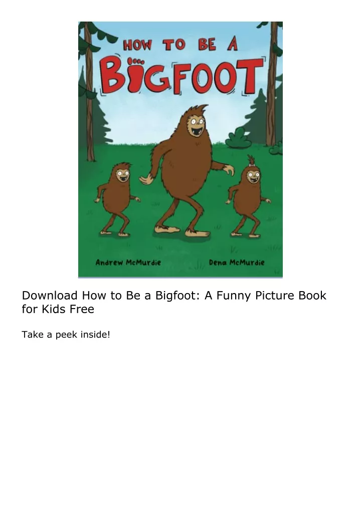 download how to be a bigfoot a funny picture book