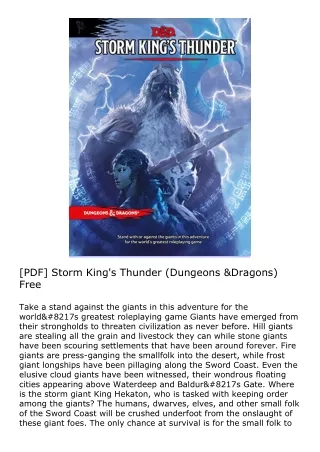 [PDF] Storm King's Thunder (Dungeons & Dragons) Free