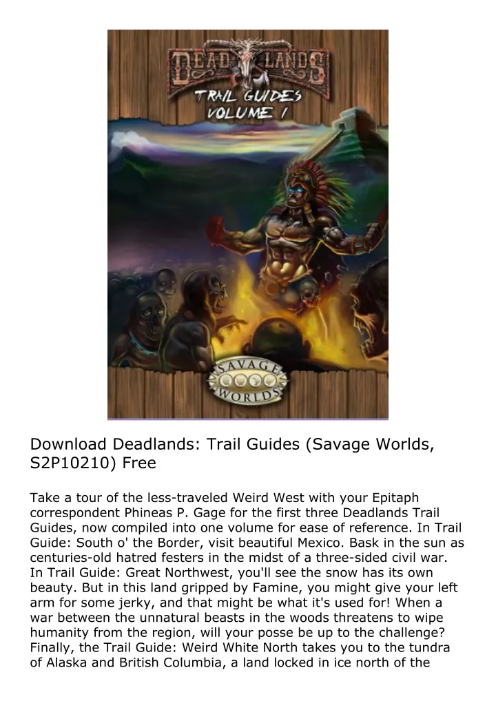 download deadlands trail guides savage worlds