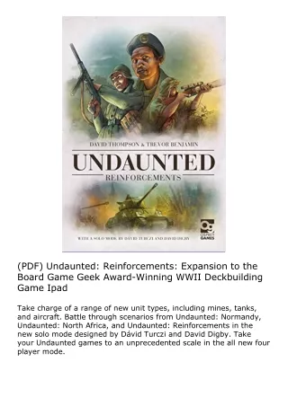 (PDF) Undaunted: Reinforcements: Expansion to the Board Game Geek Award-Winning