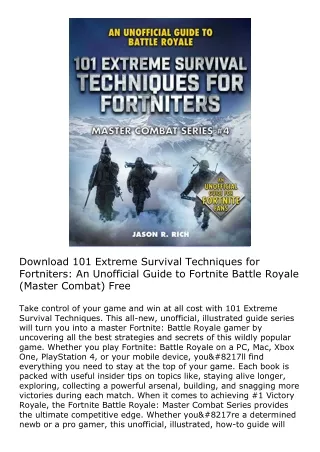 Download 101 Extreme Survival Techniques for Fortniters: An Unofficial Guide to