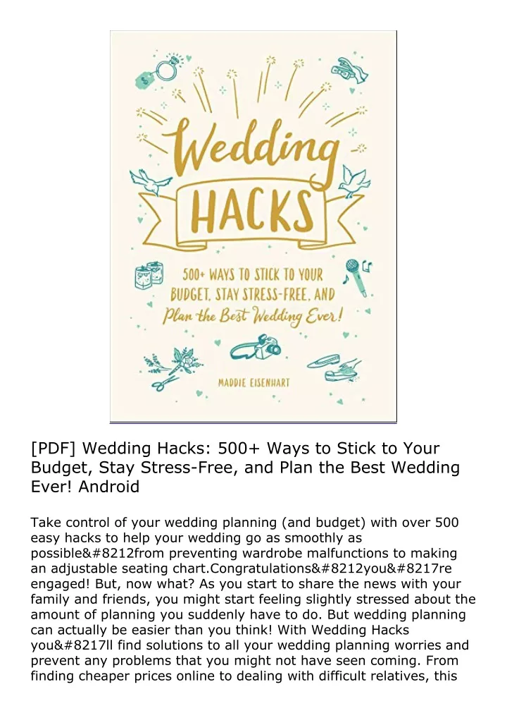 pdf wedding hacks 500 ways to stick to your