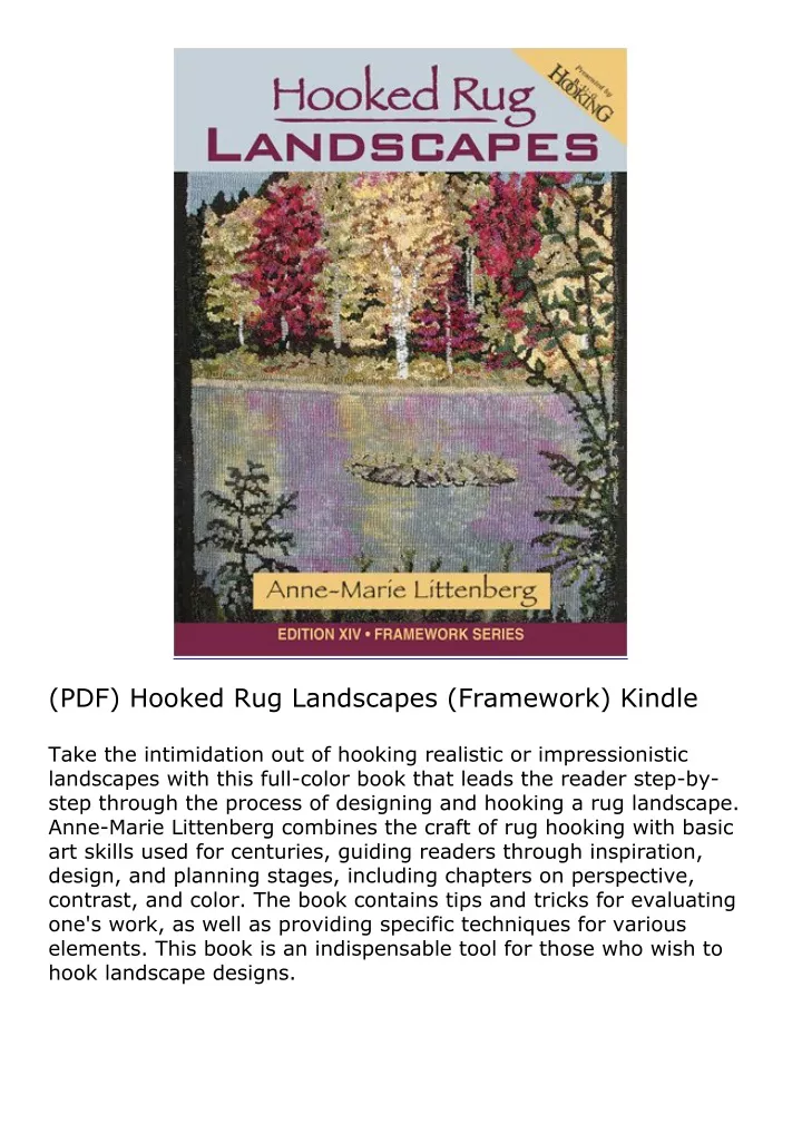 pdf hooked rug landscapes framework kindle