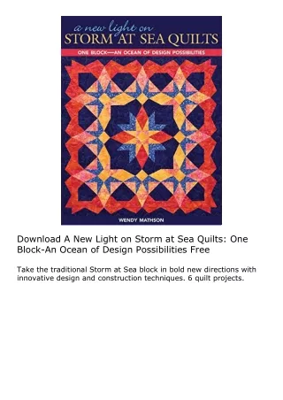 Download A New Light on Storm at Sea Quilts: One Block-An Ocean of Design Possib