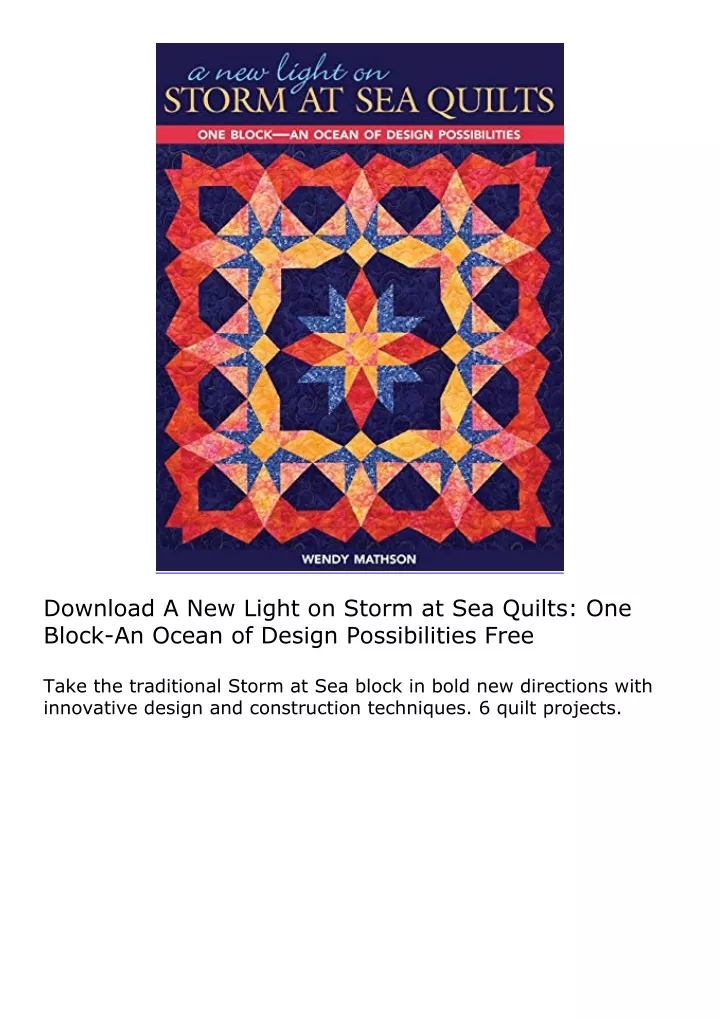 download a new light on storm at sea quilts