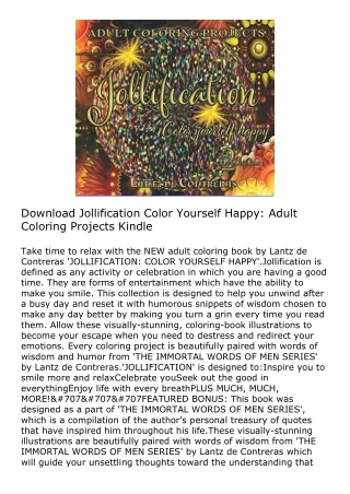 Download Jollification Color Yourself Happy: Adult Coloring Projects Kindle